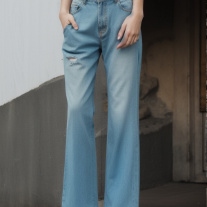 Distressed Low Waist Flare Boyfriend Jeans
