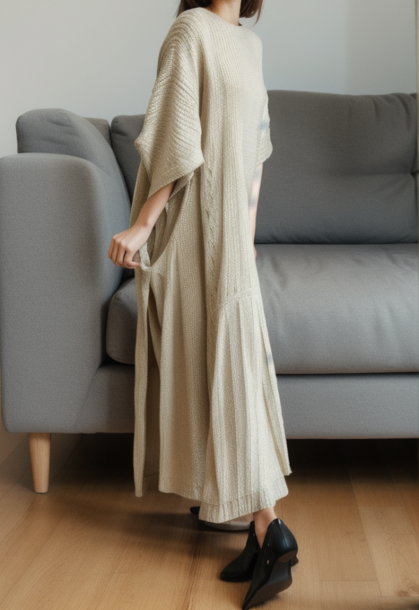 Fringed Crochet Hollow Knit Long Skirt
