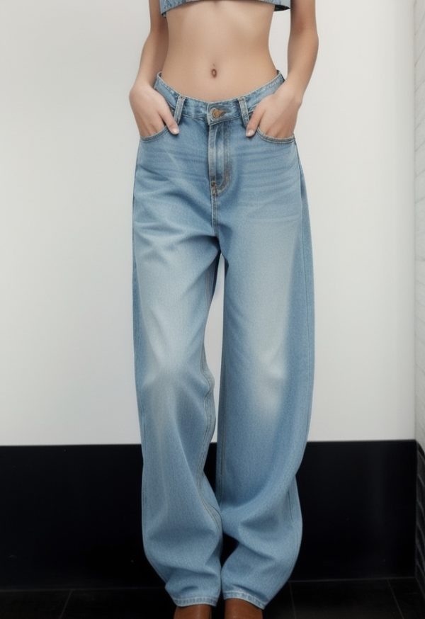 Vintage Washed Mopping Loose Boyfriend Jeans